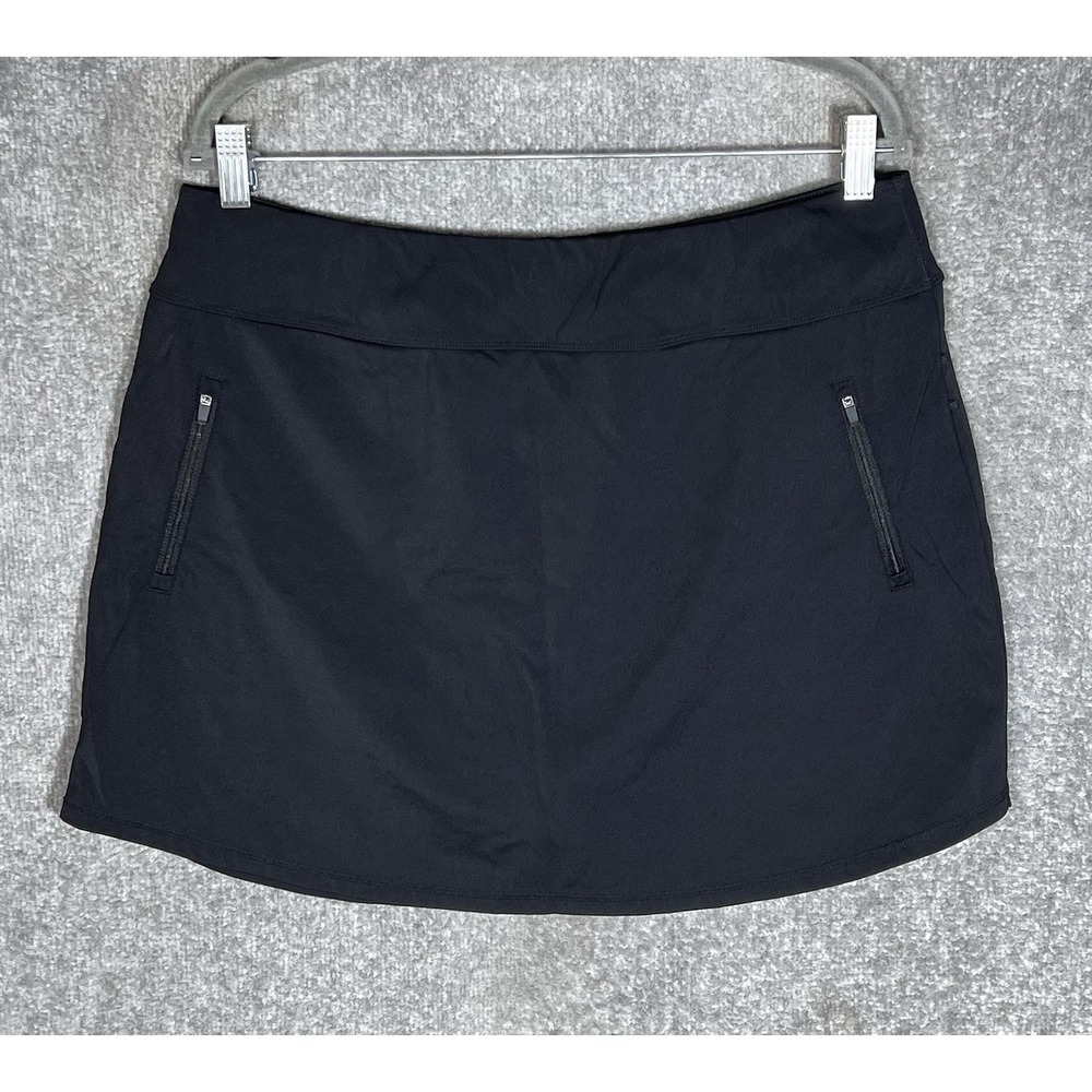 Lou Keith Pull On Skort Womens Size XXL Black Nylon Stretch Pockets Athleisure